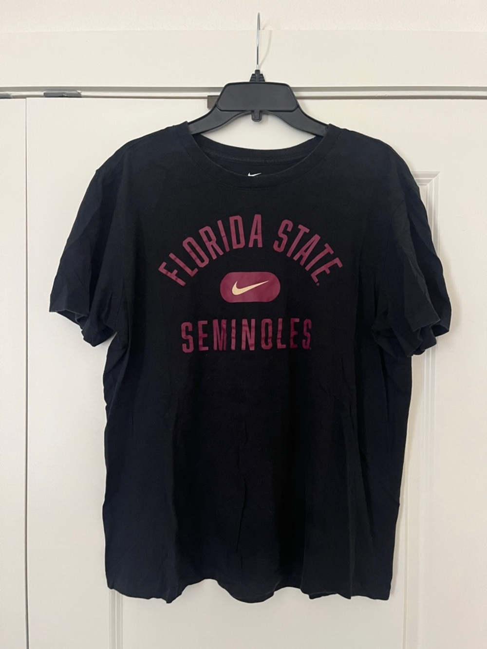 Nike Black T-Shirt with Garnet Florida State Seminoles Graphic